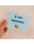 Cartão “É menino” com chocolate