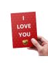 Cartão “I Love You” com chocolate