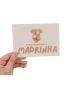 Cartão “Promovida a madrinha” com pompons