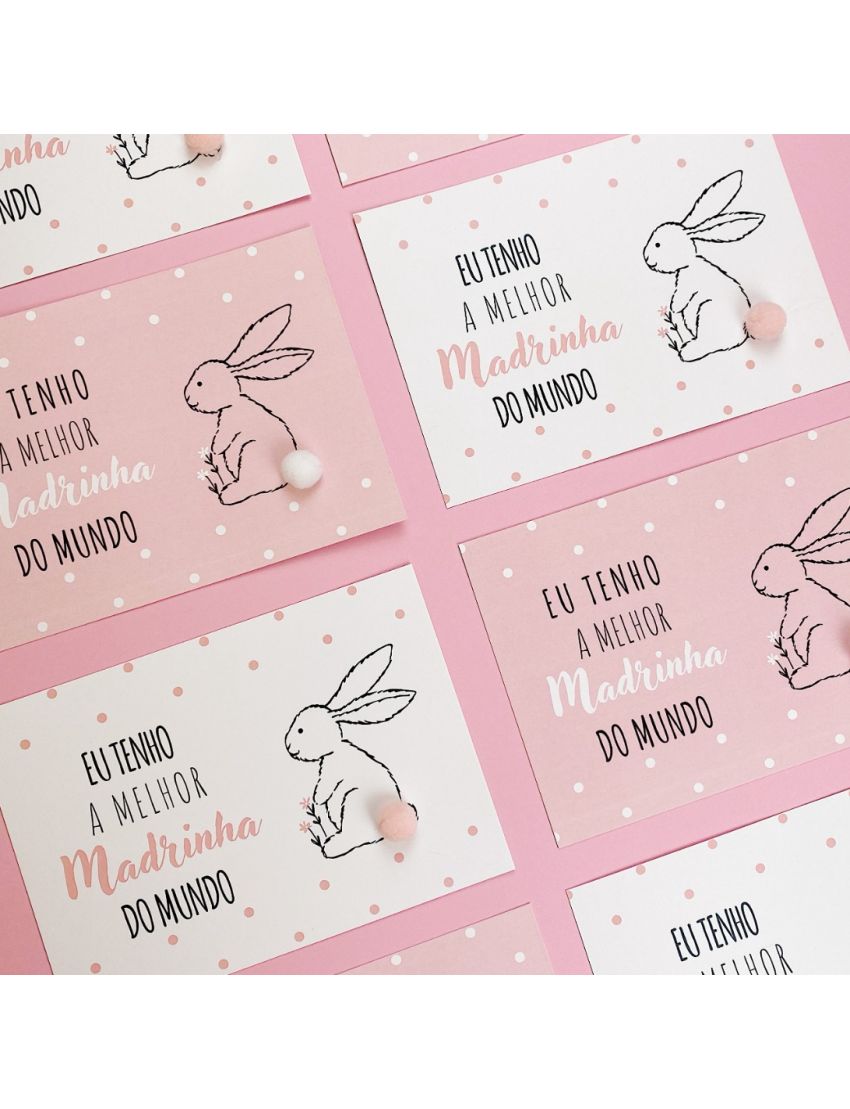 Cartão “Melhor madrinha” com pompom