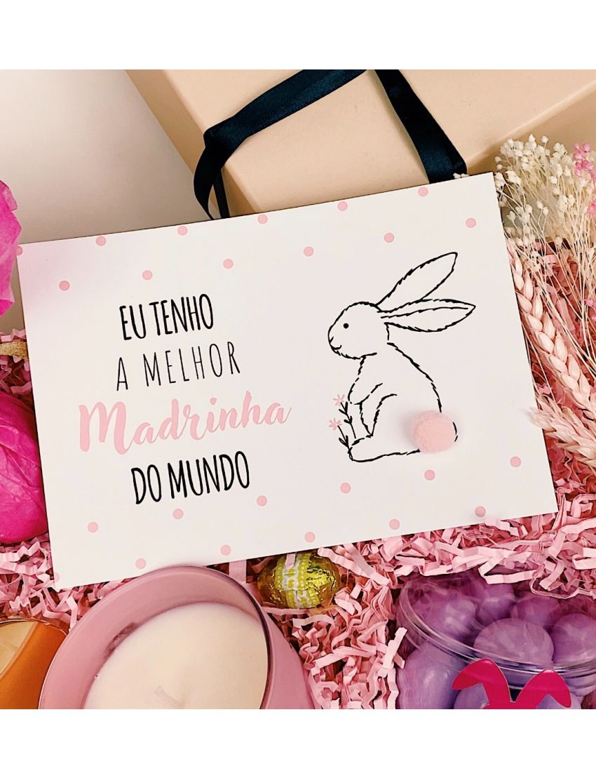 Cartão “Melhor madrinha” com pompom