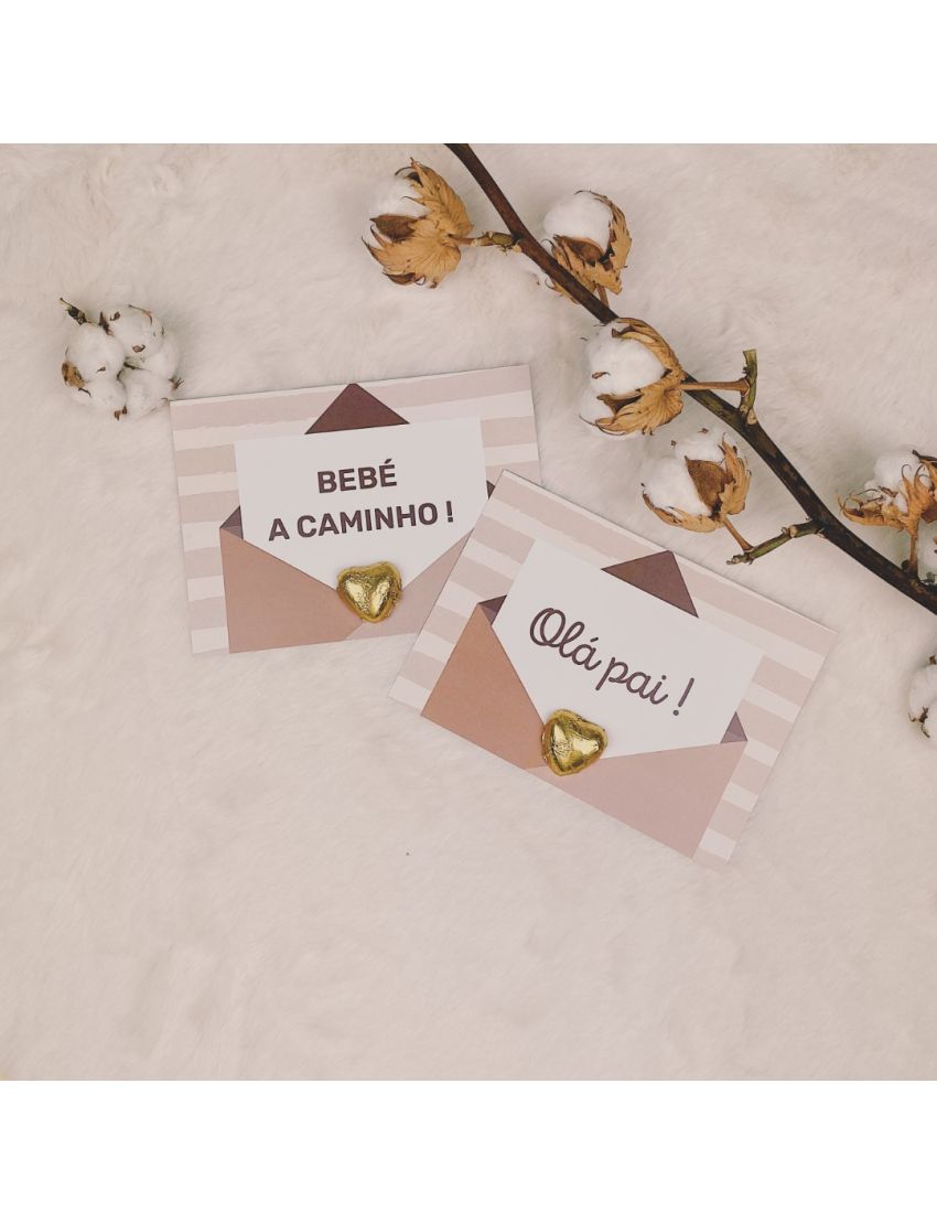 Cartão “Olá pai” com chocolate